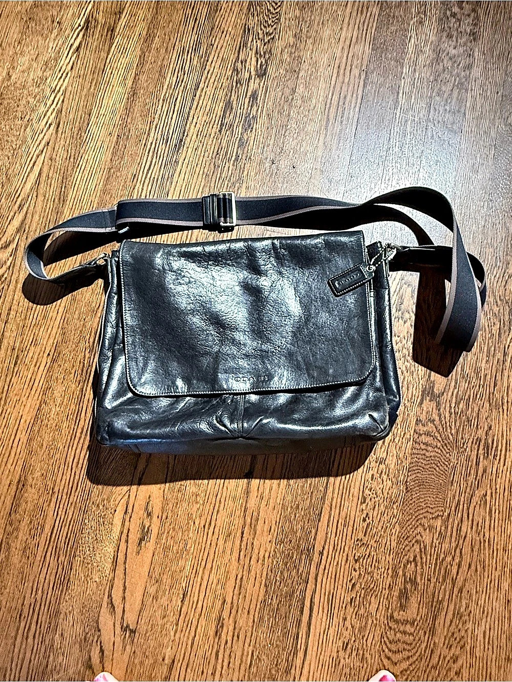 Coach Mott Messenger Bag Black Leather